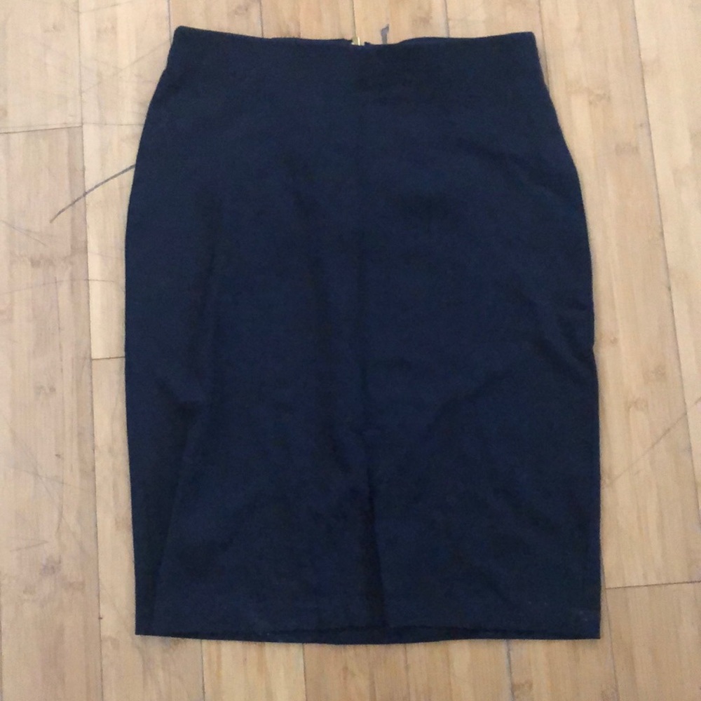 Navy Zip Up Skirt